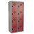 Vestiaires Multicases monoblocs 2 colonnes 4 cases gris / rouge - 1