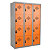 Vestiaires Multicases monoblocs 3 colonnes 4 cases gris / orange - 1