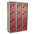 Vestiaires Multicases monoblocs 3 colonnes 4 cases gris / rouge - 1