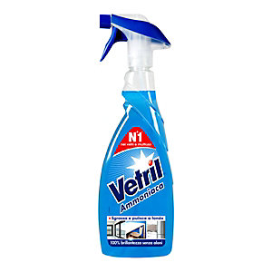 VETRIL Detergente MultiSuperficie Ammoniaca Flacone con nebulizzatore 650 ml