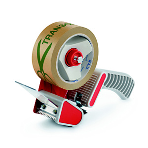 Dévidoir manuel économique pour rouleau de ruban adhésif jusqu'à 50 mm de large avec poignée pistolet - Gris et rouge Dévidoir manuel économique pour rouleau de ruban adhésif jusqu'à 50 mm de large avec poignée pistolet - Gris et rouge