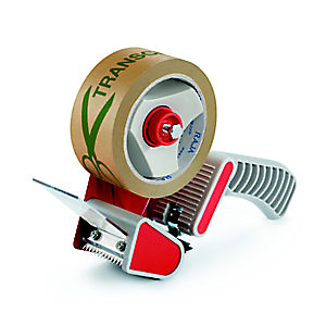 Dévidoir manuel économique pour rouleau de ruban adhésif jusqu'à 50 mm de large avec poignée pistolet - Gris et rouge Dévidoir manuel économique pour rouleau de ruban adhésif jusqu'à 50 mm de large avec poignée pistolet - Gris et rouge