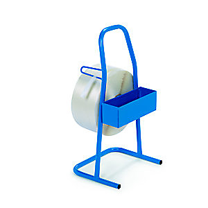 Dévidoir portable pour feuillard de cerclage textile en tube d'acier - Bleu
