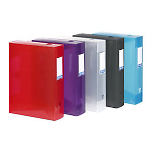 Viquel Boîte de classement A4 Propyglass en polypropylène - Dos 8 cm - Coloris assortis (lot de 6) Viquel Boîte de classement A4 Propyglass en polypropylène - Dos 8 cm - Coloris assortis (lot de 6)