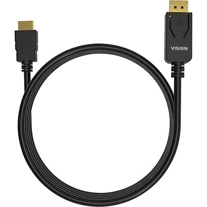 Vision TC 2MDPHDMI/BL, 2 m, DisplayPort, HDMI tipo A (Estándar), Macho, Macho, Derecho