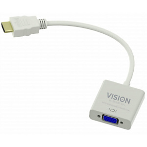 Vision TC-HDMIVGA, VGA (D-Sub), HDMI tipo A (Estándar), Macho, Hembra, Blanco, 1 pieza(s) Vision TC-HDMIVGA, VGA (D-Sub), HDMI tipo A (Estándar), Macho, Hembra, Blanco, 1 pieza(s)