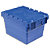 VISO Bac de rangement navette 22L polypropylène Bleu, gerbable et emboîtable, poignées, Dim 40x30x25cm - 1