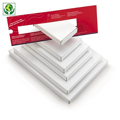 Vita brevpack öppning kortsida - låga stansade lådor L 225 x B 150 x H 25 mm - 1