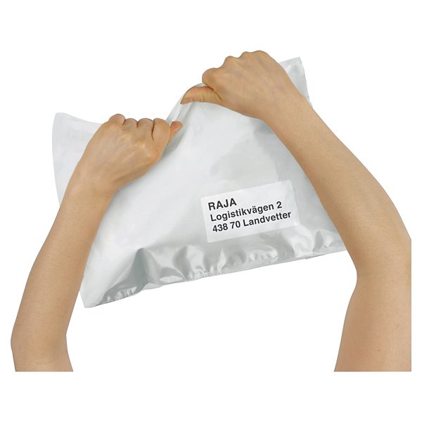 Vita e-handelspåsar 60 my RAJA 30% återvunnet material 500 x 400 mm - 2