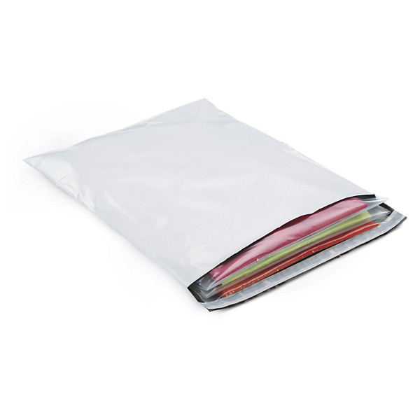 Vita e-handelspåsar 60 my RAJA 30% återvunnet material 500 x 400 mm - 1