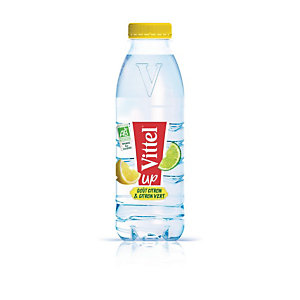 VITTEL Up Bio, eau minétale naturelle aromatisée, parfum citron vert - bouteille PET de 50 cl (lot de 24)