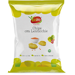 VIVIBIO Chips con Lenticchie Bio, Senza glutine, 35 g VIVIBIO Chips con Lenticchie Bio, Senza glutine, 35 g