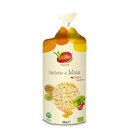 VIVIBIO Gallette 100% mais Bio con sale, Senza glutine, 100 g