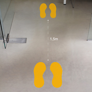 Vloersticker gele voeten Vloersticker gele voeten