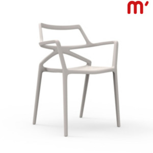 VONDOM Sedia da esterno impilabile con braccioli Delta, 59 x 50 x 80 cm, Écru (confezione 4 pezzi) VONDOM Sedia da esterno impilabile con braccioli Delta, 59 x 50 x 80 cm, Écru (confezione 4 pezzi)