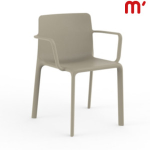 VONDOM Sedia da esterno impilabile con braccioli Kes, 54 x 54 x 85 cm, Écru (confezione 4 pezzi) VONDOM Sedia da esterno impilabile con braccioli Kes, 54 x 54 x 85 cm, Écru (confezione 4 pezzi)