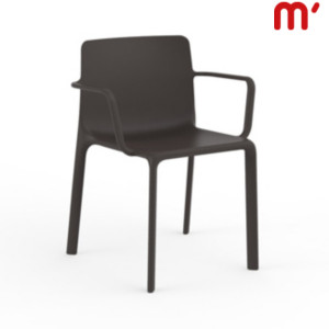VONDOM Sedia da esterno impilabile con braccioli Kes, 54 x 54 x 85 cm, Grigio (confezione 4 pezzi) VONDOM Sedia da esterno impilabile con braccioli Kes, 54 x 54 x 85 cm, Grigio (confezione 4 pezzi)