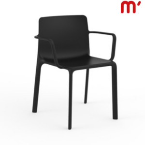 VONDOM Sedia da esterno impilabile con braccioli Kes, 54 x 54 x 85 cm, Nero (confezione 4 pezzi) VONDOM Sedia da esterno impilabile con braccioli Kes, 54 x 54 x 85 cm, Nero (confezione 4 pezzi)