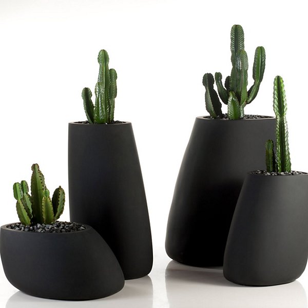 VONDOM Vaso da esterno Stone, 60 x 46 x 70 cm, Nero - 2