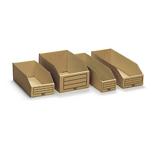 Voordeelpak van 300 bruine kartonnen magazijnbakken