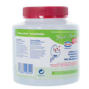 Voordelig urinoirblokjes anti-kalk Nicols Fresh'mousse, doosje van 33
