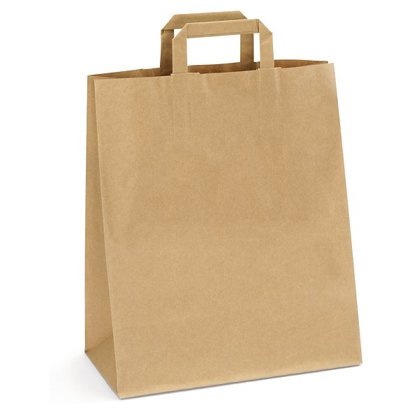 Voordelige bruine kraftpapieren draagtas 22 x 28 x 10 cm - 3