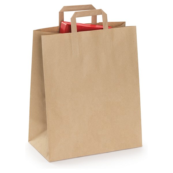 Voordelige bruine kraftpapieren draagtas 22 x 28 x 10 cm - 4