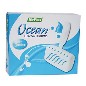 Voordelige WC blokjes anti-kalk Air Plus oceaan geur, set van 3