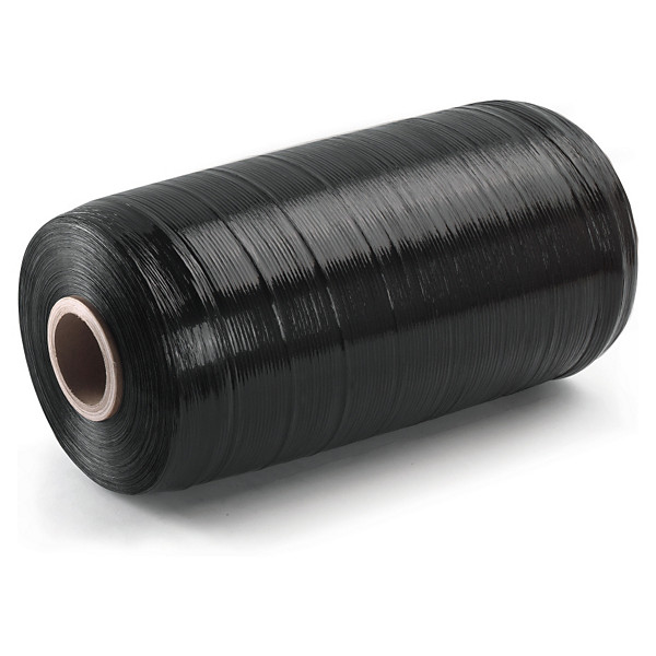 Vorgedehnte Maschinen-Stretchfolie ohne Rollenkern, Schwarz, 8 µ - 1
