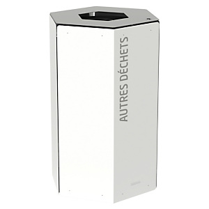 Vuilnisbak voor afvalsortering 50l - met slot - hexatri - 'autres dechets' - wit / lichtgrijs 9022 Vuilnisbak voor afvalsortering 50l - met slot - hexatri - 'autres dechets' - wit / lichtgrijs 9022