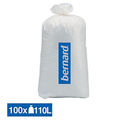 Vuilniszakken normaal afval Bernard wit 110 L, set van 100 - 1