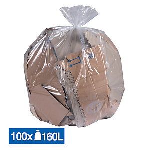 Vuilniszakken normaal afval transparant 160 L, set van 100
