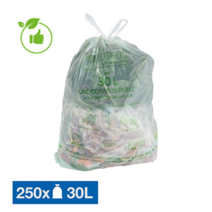 Vuilniszakken voor composteerbaar afval 30 L groen, set van 250