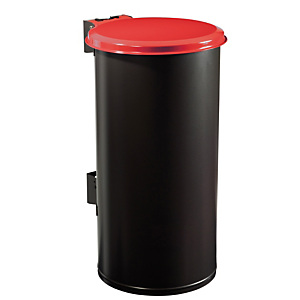 Wandafvalbak tubo - 80l - mangaangrijs / rood pur 3020