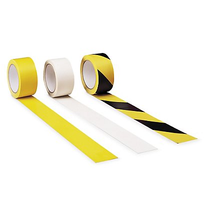 Warning and floor marking tape, yellow, 50mmx33m, pack of 6 - 1