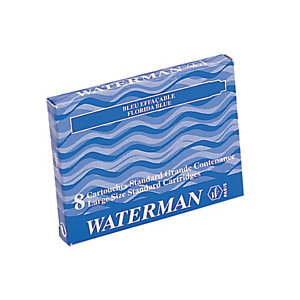 Waterman Cartucho de tinta para estilográfica, tinta azul oscuro