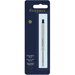 Waterman Recambio para bolígrafo, punta media de 0,7 mm, tinta negra
