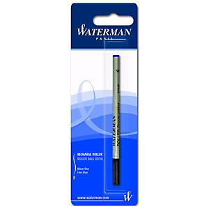 Waterman Recambio para bolígrafo roller, punta fina de 0,5 mm, tinta azul