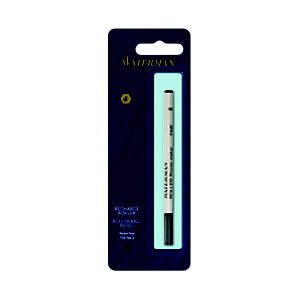 Waterman Recambio para bolígrafo roller, punta fina, tinta negra Waterman Recambio para bolígrafo roller, punta fina, tinta negra