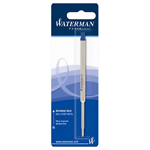 Waterman Recambio para bolígrafo roller, punta media de 0,7 mm, tinta azul Waterman Recambio para bolígrafo roller, punta media de 0,7 mm, tinta azul