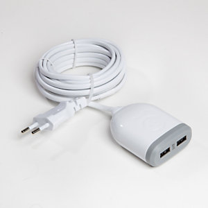 WATT&CO Chargeur rapide 2 USB avec câble 3m