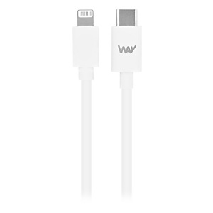 WAY Cable de carga rápida y de transferencia de datos, USB-C a Lightning, 1 m., blanco, WCBLTC01 WAY Cable de carga rápida y de transferencia de datos, USB-C a Lightning, 1 m., blanco, WCBLTC01