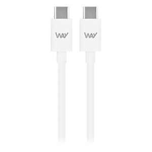 WAY Cable de carga rápida y de transferencia de datos, USB-C a USB-C, 1 m., blanco, WTCUSBC01 WAY Cable de carga rápida y de transferencia de datos, USB-C a USB-C, 1 m., blanco, WTCUSBC01