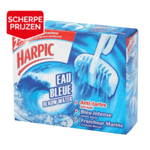 WC blokjes Blauw water anti-kalk Harpic marine geur, set van 2
