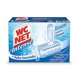 WC NET Blocs WC nettoyants détartrants WC Net intense parfum océan, lot de 3
