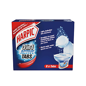 WC tabletten voor ontkalking Harpic 3 in 1 Active, doos van 8 WC tabletten voor ontkalking Harpic 3 in 1 Active, doos van 8