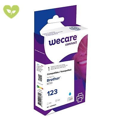 WECARE Cartuccia inkjet rigenerata compatibile con BROTHER LC-123C, K20535W4, Ciano, Pacco singolo
