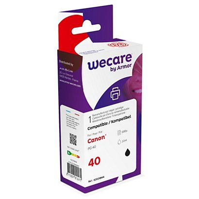 Wecare Cartuccia inkjet rigenerata compatibile con CANON PG-40 BK, 0615B001, Nero, Pacco singolo