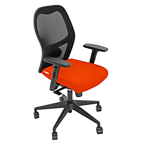 Wesley silla ergonómica 24h, Sincro, asiento traslack con cojín intercambiable, brazos regulables, negro / naranja Wesley silla ergonómica 24h, Sincro, asiento traslack con cojín intercambiable, brazos regulables, negro / naranja