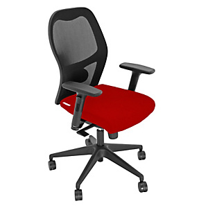 Wesley silla ergonómica 24h, Sincro, asiento traslack con cojín intercambiable, brazos regulables, negro / rojo Wesley silla ergonómica 24h, Sincro, asiento traslack con cojín intercambiable, brazos regulables, negro / rojo